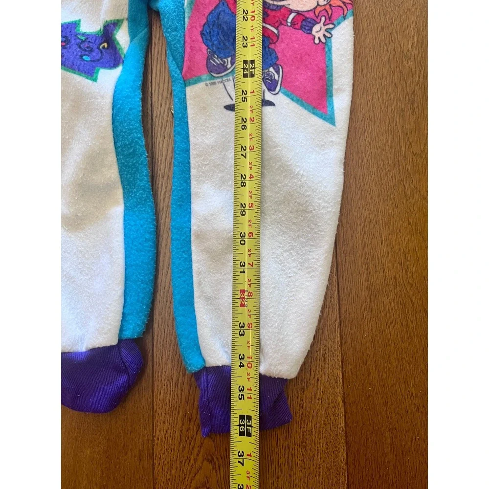Vintage 1998 Rugrats Fleece Pajama Jumpsuit Romper Kids Size 6 Tommy Chuckie